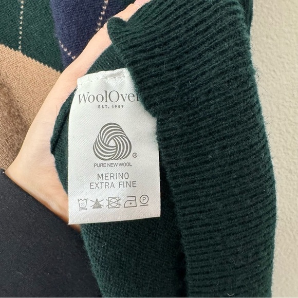 Woolovers green checkered sleeveless sweater vest large - Picture 5 of 8